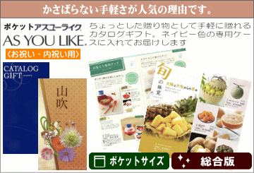 ポケットサイズのカタログギフト。一般お祝い用