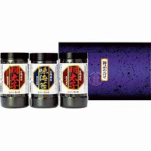 ●ハコ約22.7×14.3×7.5cm・重量=約310g●明太子風味味海苔(8切48枚)×2・味海苔(8切45枚)×1【小麦・えび】